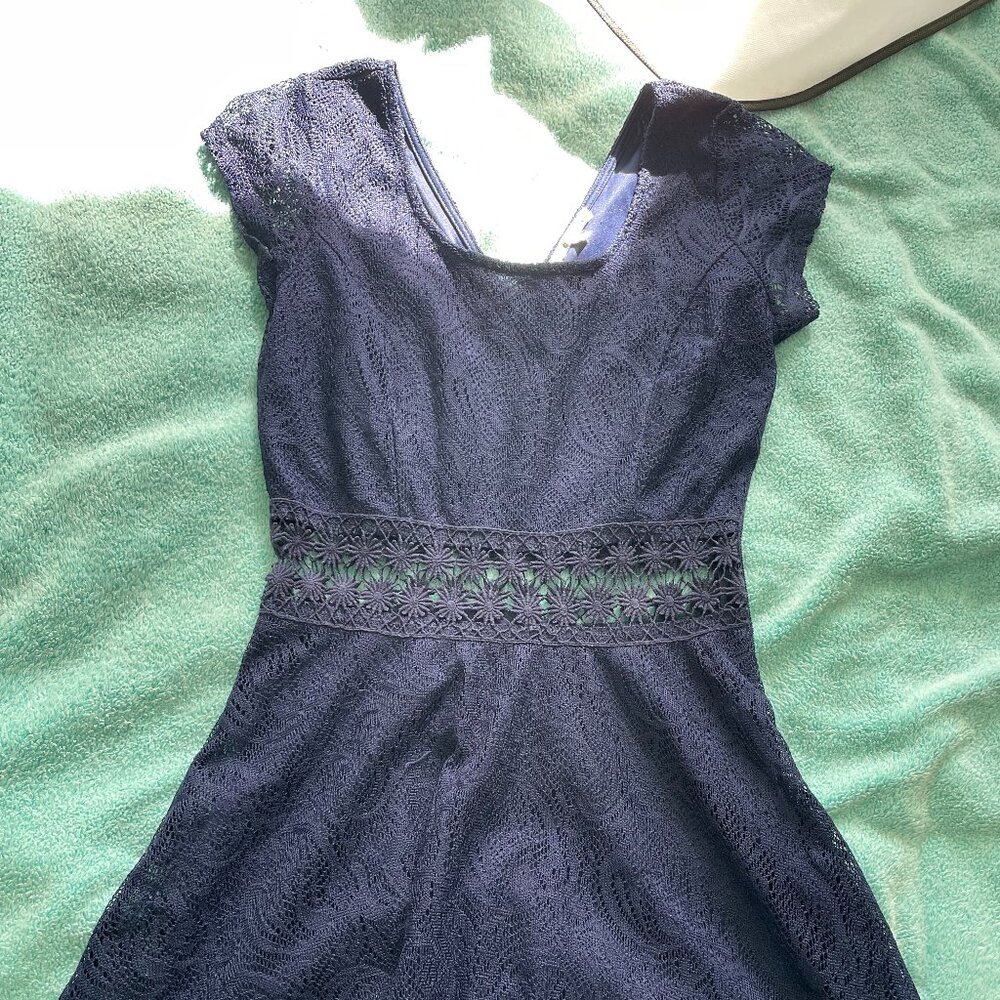 Charlotte Russe Blue Lacy Skater dress